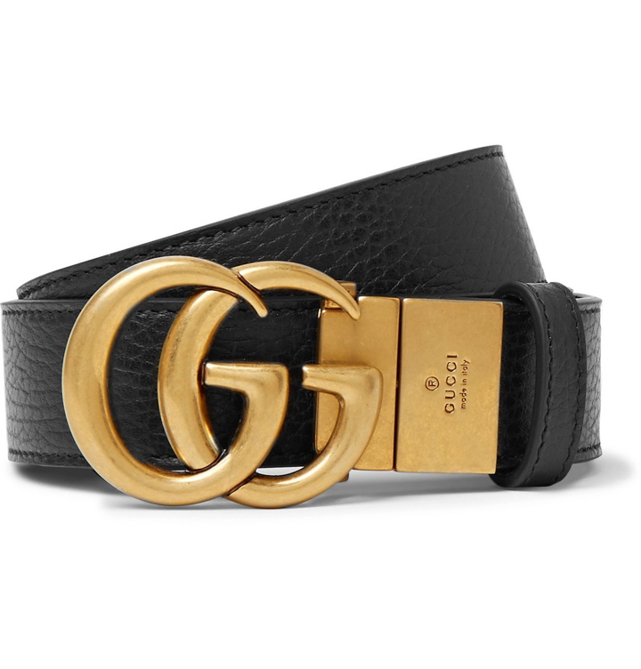 Photo: GUCCI - 3.5cm Logo-Detailed Full-Grain Leather Belt - Black