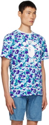 BAPE Blue ABC Camo College T-Shirt