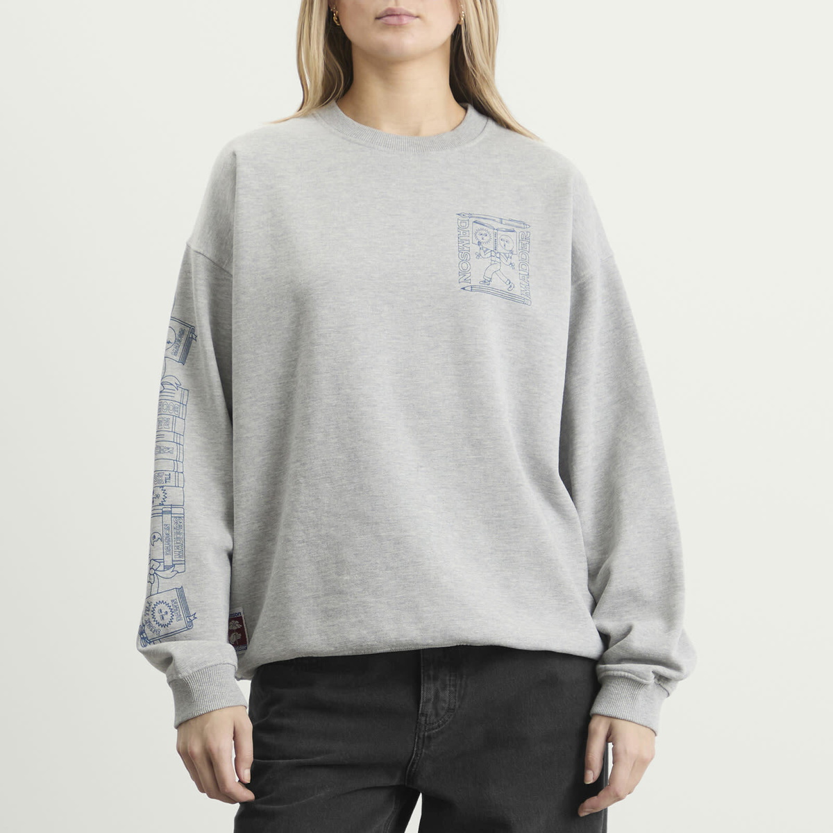 Damson Madder Women's The Reader Sweatshirt in Grey