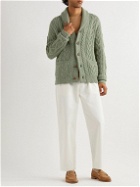 Polo Ralph Lauren - Shawl-Collar Cable-Knit Wool and Cashmere-Blend Cardigan - Green