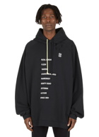 Big Fit Patched Text Hooded Sweatshirt in Black