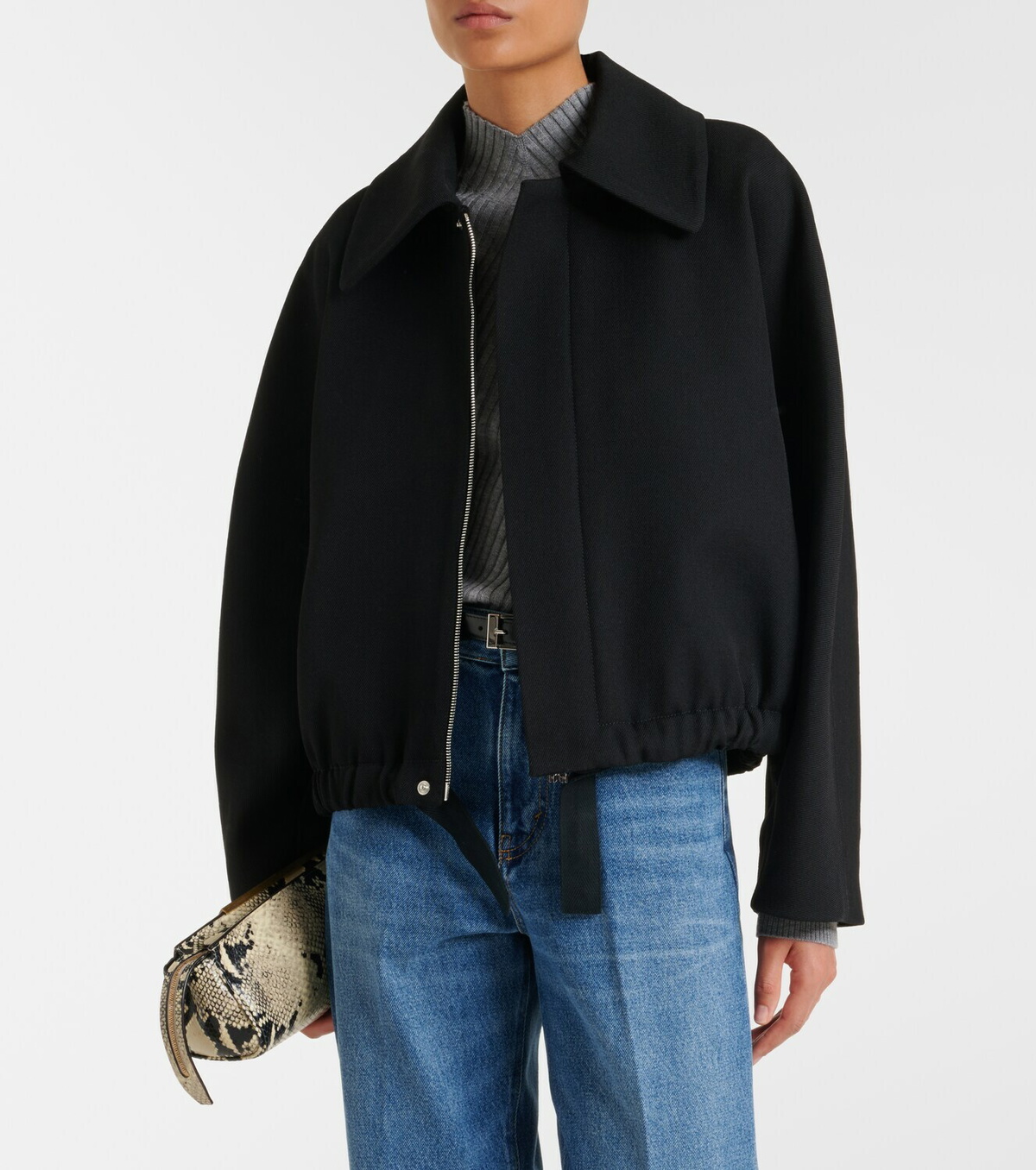 Victoria Beckham Arden virgin wool gabardine blouson jacket