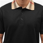 Burberry Men's Cody Check Collar Polo Shirt in Black