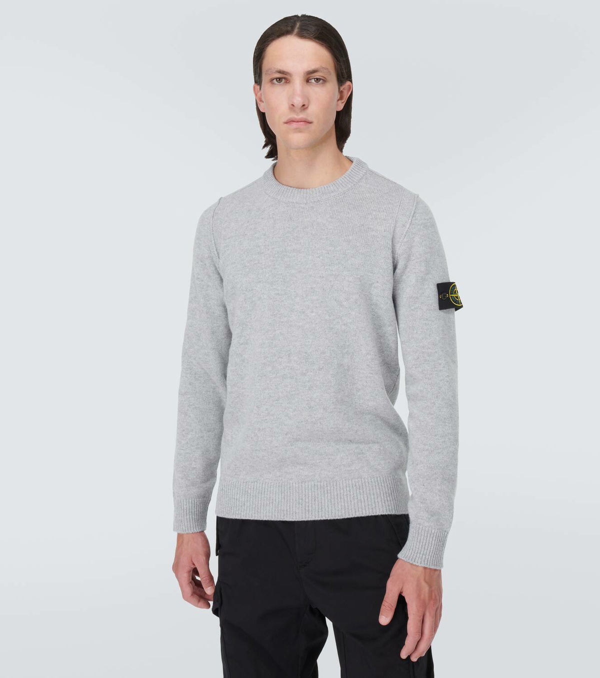 Stone Island Logo patch wool blend sweater Stone Island