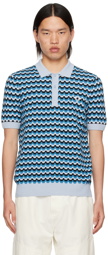 Fred Perry Blue Jacquard Polo