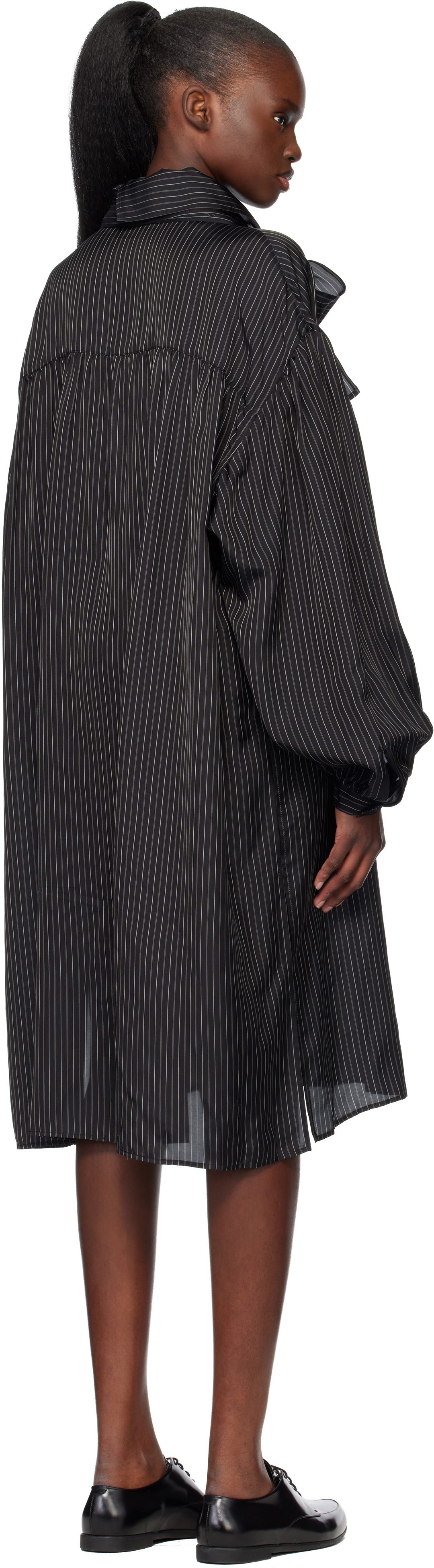 YOHJI YAMAMOTO Black Message Scarf Shirt