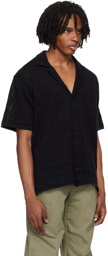 Represent Black Open Spread Collar Shirt
