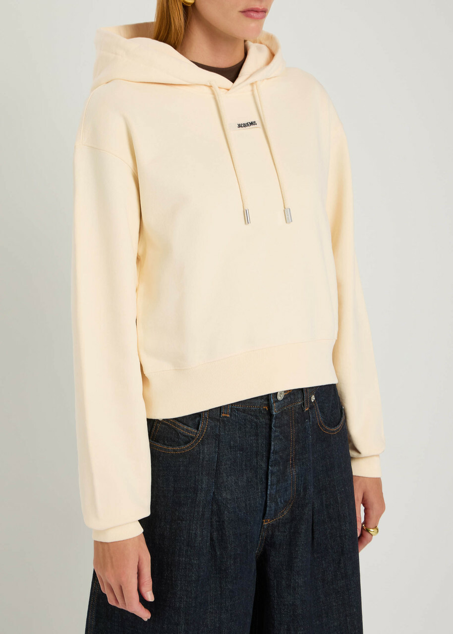 Jacquemus Le Hoodie Gros Grain Hooded Cotton Sweatshirt Beige