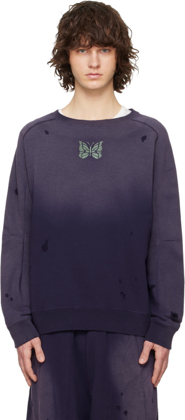 Photo: NEEDLES Purple Deconstructed Sweatshirt