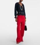 Rixo Sofira embroidered cotton top