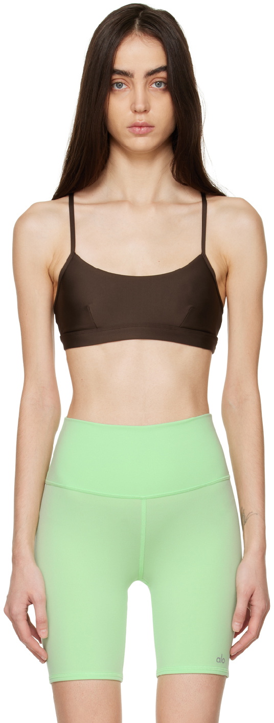 Airlift Intrigue sports bra in brown - Alo Yoga