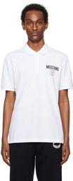 Moschino White Double Smiley Polo