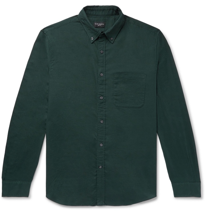 Photo: Club Monaco - Slim-Fit Button-Down Collar Cotton-Flannel Shirt - Green