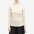 Pleats Please Issey Miyake Women's Colourful Basics Roll Neck Long S in Neutrals