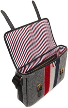 Thom Browne Grey RWB Stripe Hunting Messenger Bag