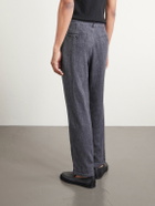 Barena - Cropped Tapered Pleated Linen-Blend Suit Trousers - Gray