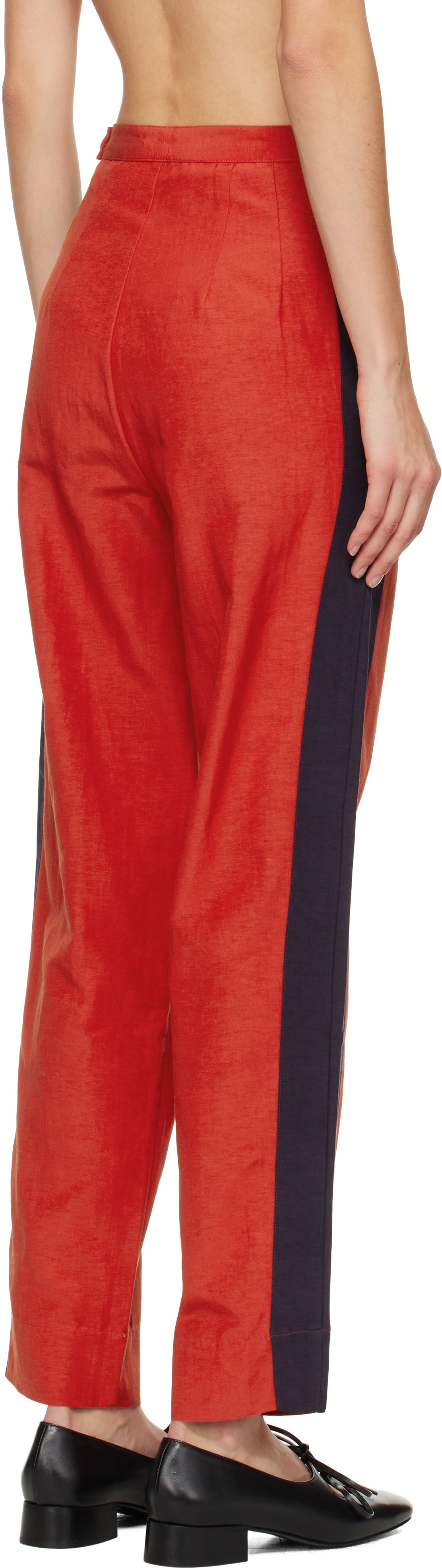 Bode Red & Navy Waterfront Trousers
