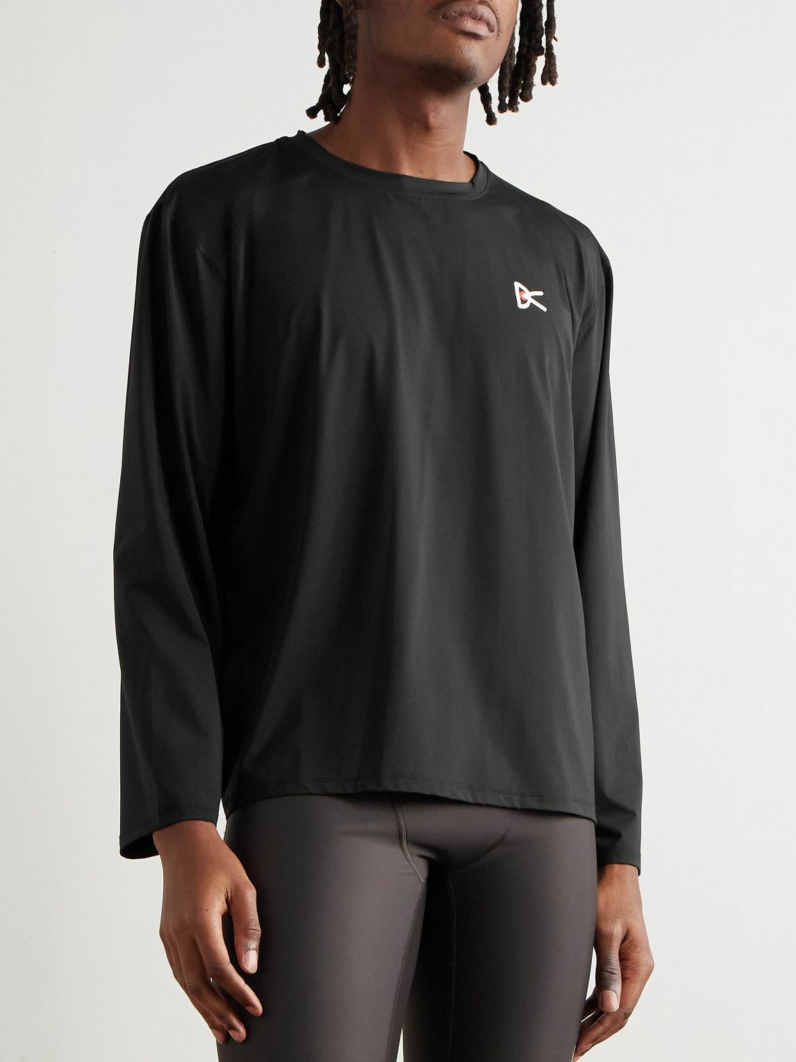 DISTRICT VISION - Logo-Print Stretch-Jersey T-Shirt - Black