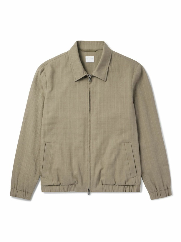 Photo: Sunspel - Textured-Cotton Blouson Jacket - Brown