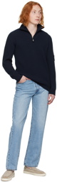 Giorgio Armani Navy Half-Zip Sweater