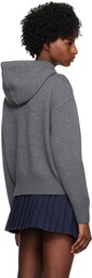 AMI Paris Gray Ami de Cœur Hoodie