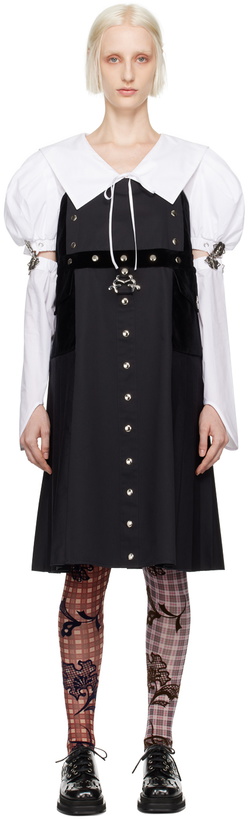 Photo: Chopova Lowena Black Finn Kilt Midi Dress