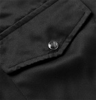 BILLY - Slim-Fit Satin Western Shirt - Black