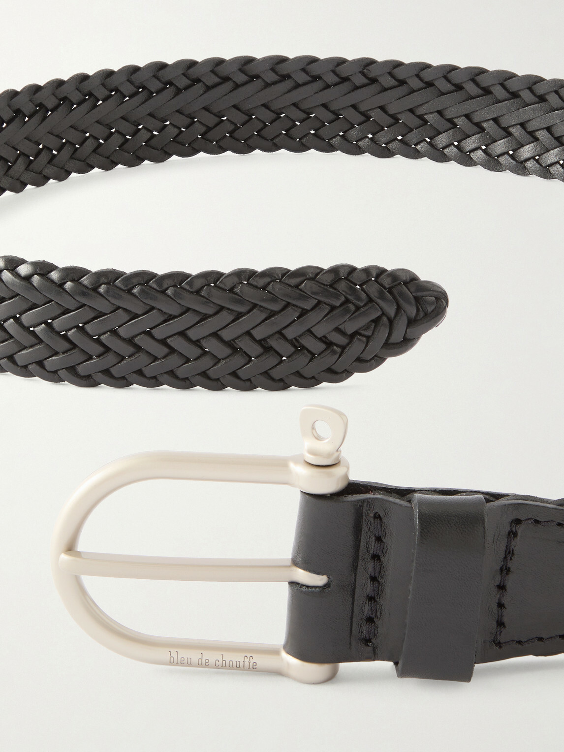 Bleu de Chauffe - 3.5cm Manille Leather Belt - Black
