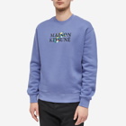 Maison Kitsuné Men's Flowers Comfort Crew Sweat in Purple Slate