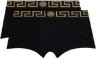 Versace Underwear Two-Pack Black Greca Border Boxers