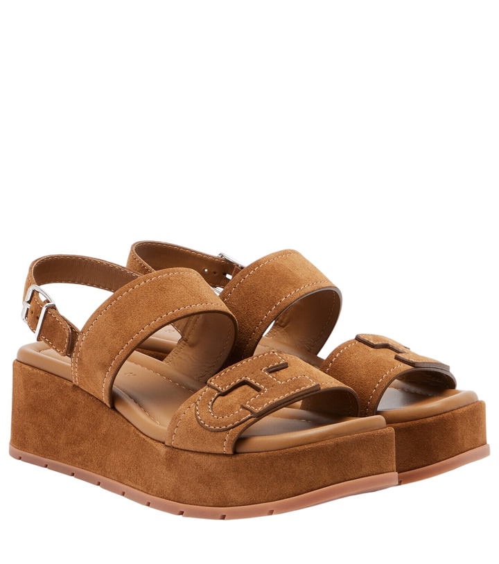 Photo: Hogan H703 suede platform sandals