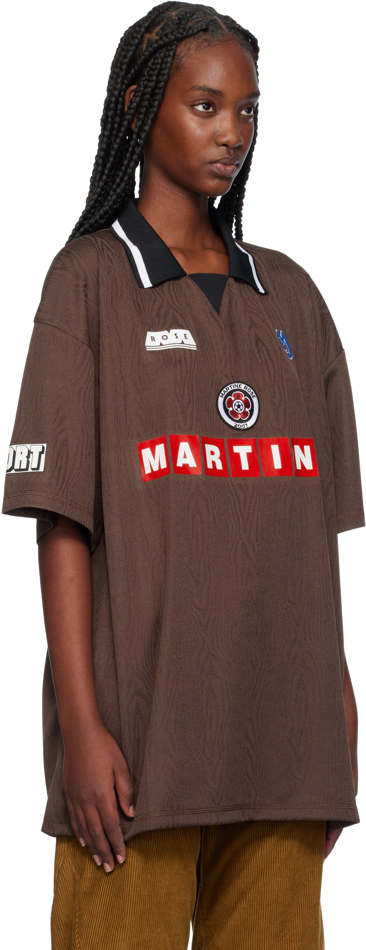 Martine Rose Brown Football Polo Martine Rose
