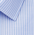 Charvet - Blue Striped Slub Cotton and Linen-Blend Shirt - Blue