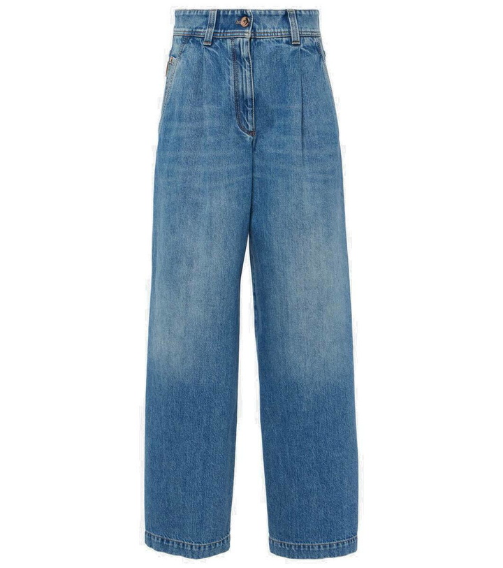 Photo: Brunello Cucinelli Pleated high-rise wide-leg jeans