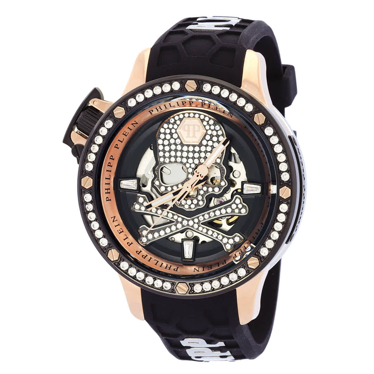 Philipp Plein Hyper Sport Automatic Crystal Black Dial Mens Watch PWUAA0223