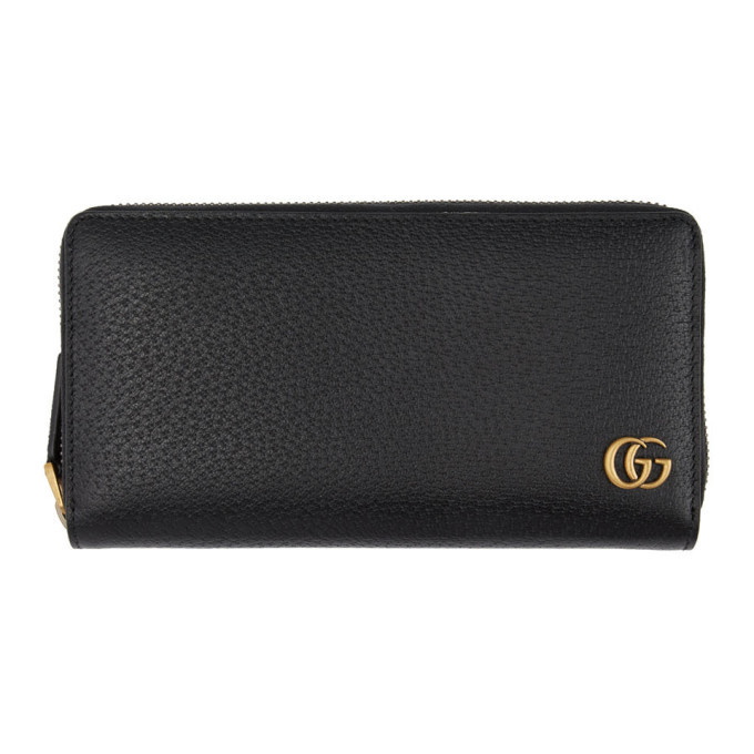 Photo: Gucci Black GG Marmont Zip-Around Wallet