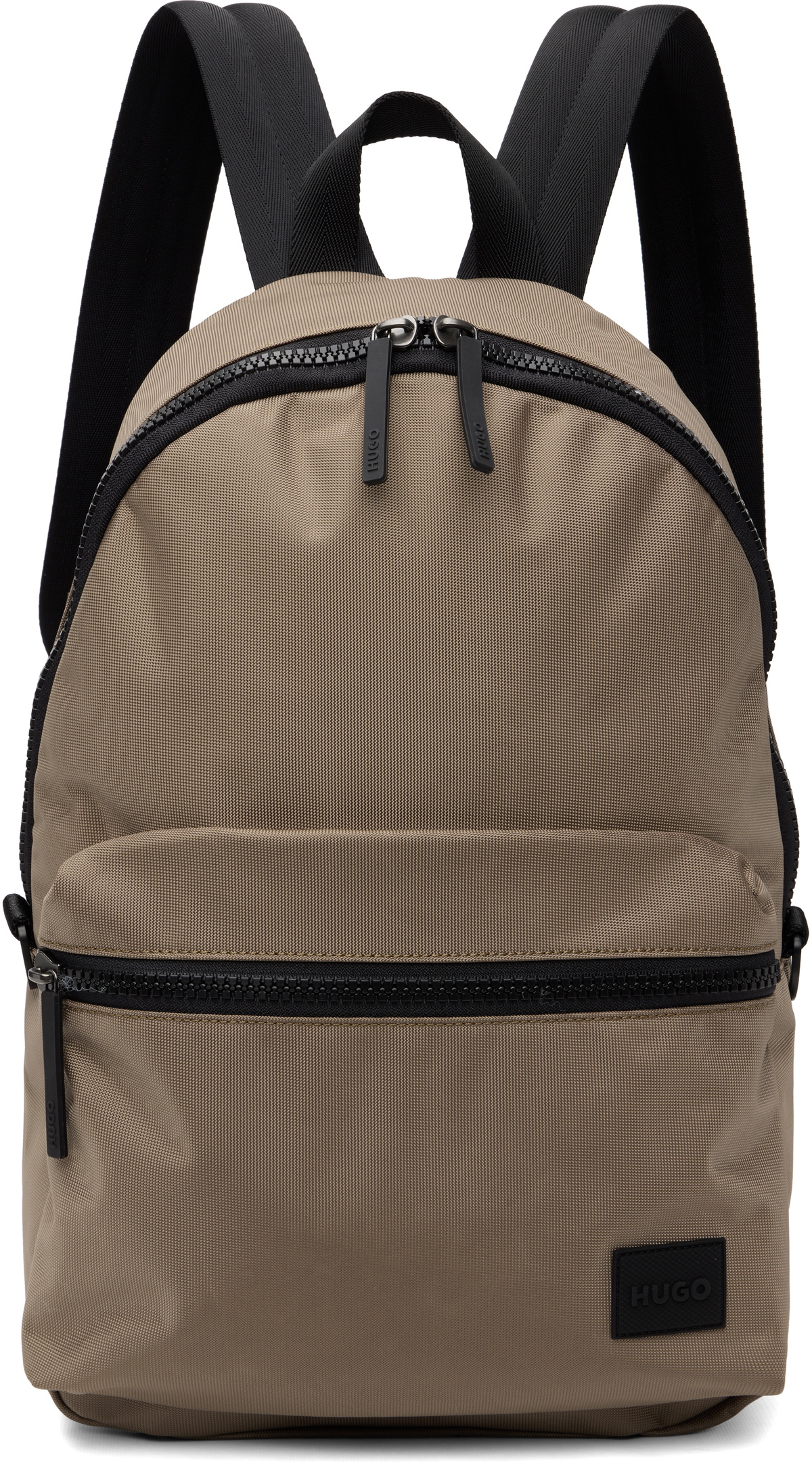 Hugo Beige Logo Patch Backpack