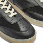 MM6 Maison Margiela Men's Leather Court Sneakers in Black
