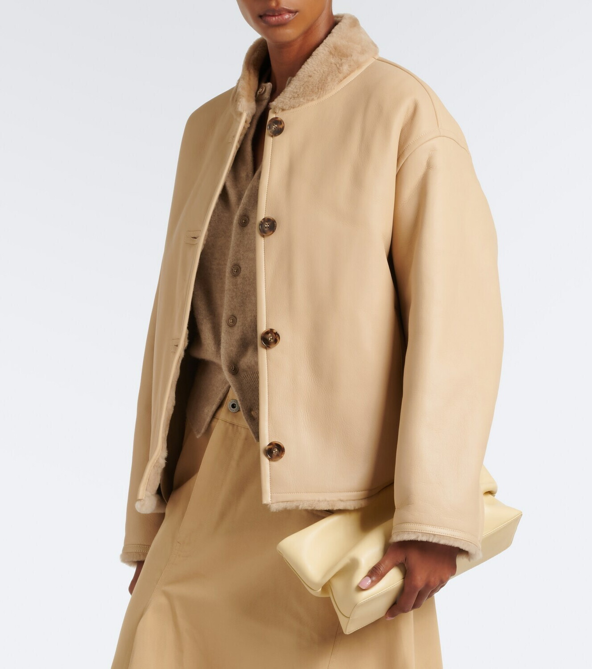 Yves Salomon Reversible shearling-trimmed leather jacket