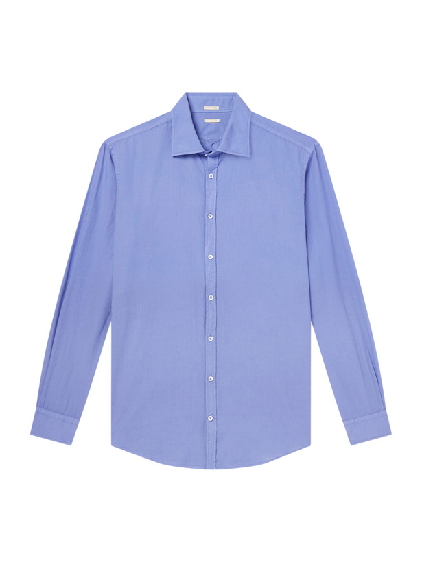 Photo: Massimo Alba - Genova Cotton Shirt - Blue