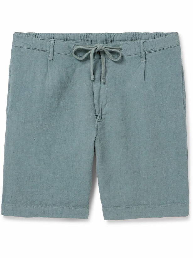 Photo: Hartford - Tank Slim-Fit Straight-Leg Linen Drawstring Shorts - Gray