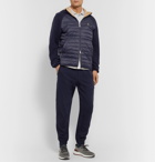 Brunello Cucinelli - Quilted Nylon and Jersey Thermore Ecodown Hooded Jacket - Blue