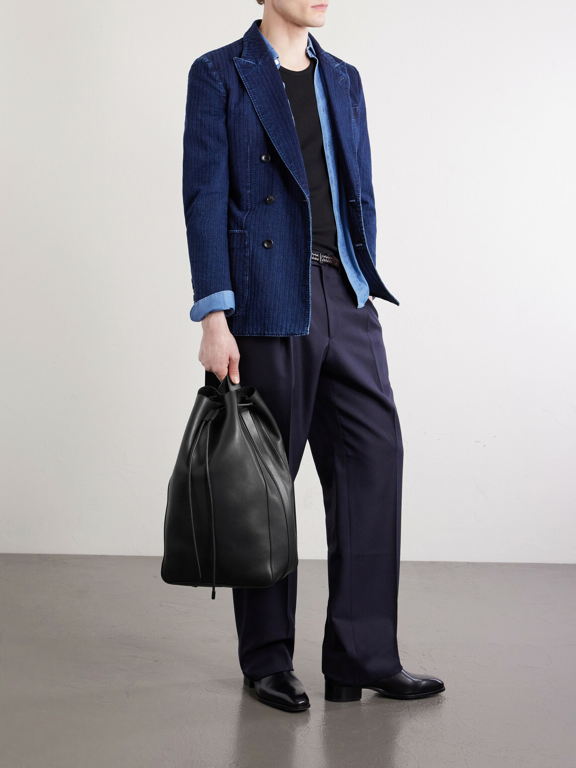 TOM FORD - T Line Leather Drawstring Backpack