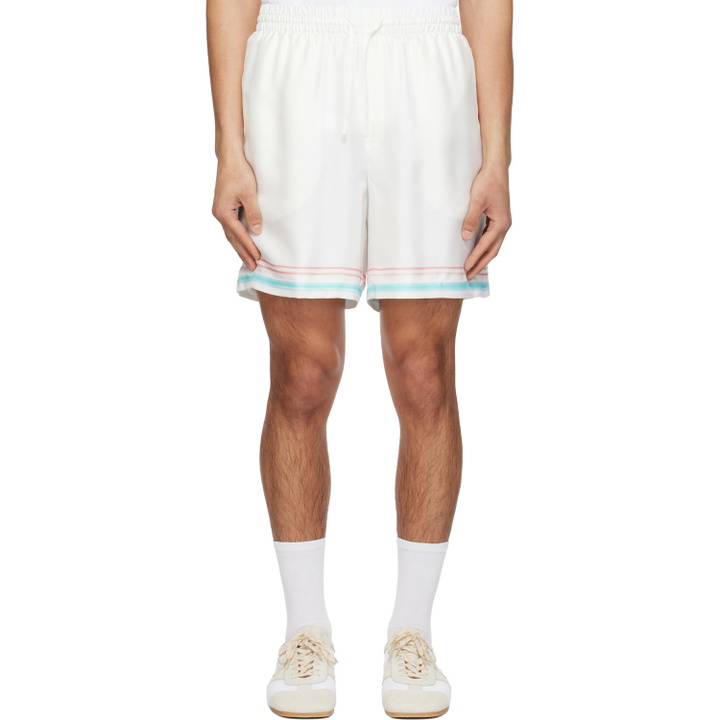 Photo: Casablanca White Dance Joy Silk Shorts