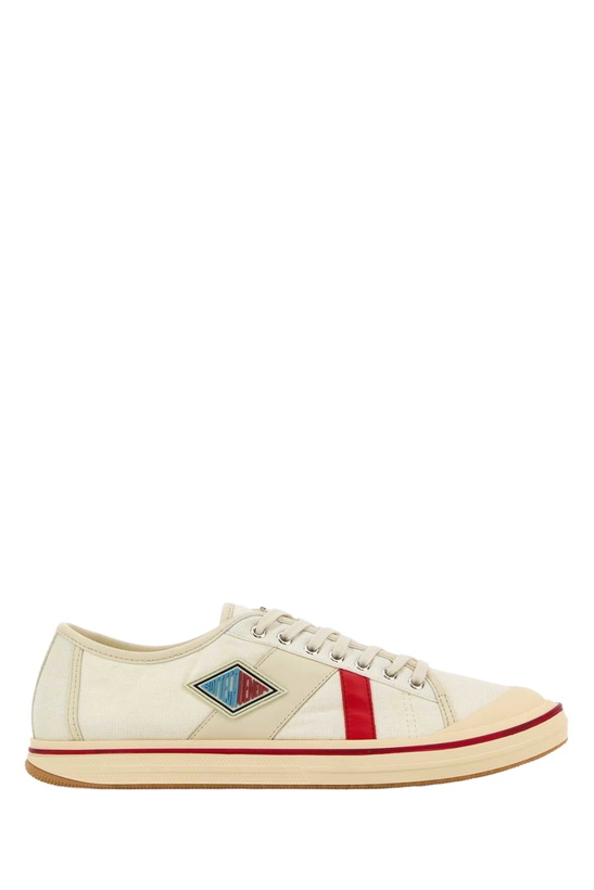 Photo: Bottega Veneta Ivory Canvas Eliot Sneakers
