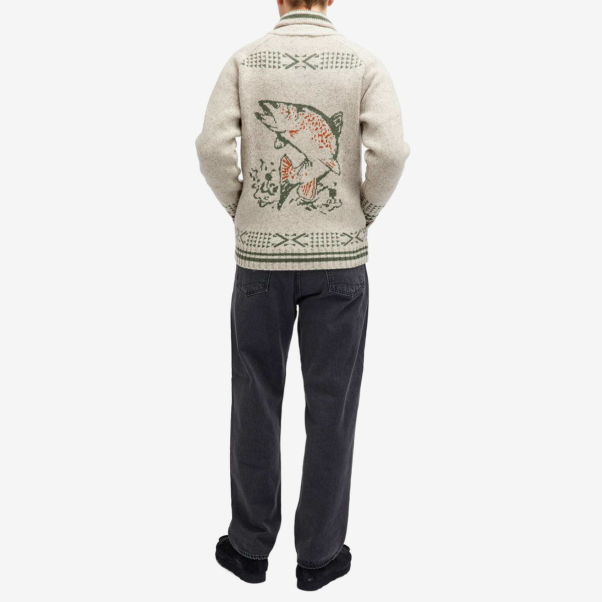 Pendleton Men's Salmon Falls Zip Cardigan in Oatmeal
