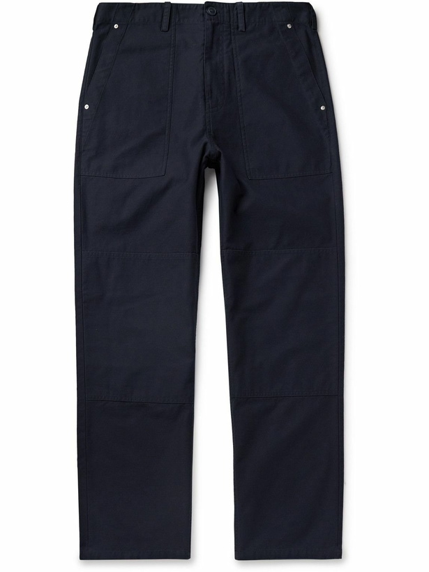 Photo: Givenchy - Straight-Leg Panelled Cotton Trousers - Blue