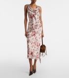 Acne Studios Scarf-detail floral midi dress