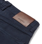 Canali - Stretch Cotton and Cashmere-Blend Chinos - Blue