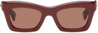 Gucci Burgundy Rectangular Sunglasses